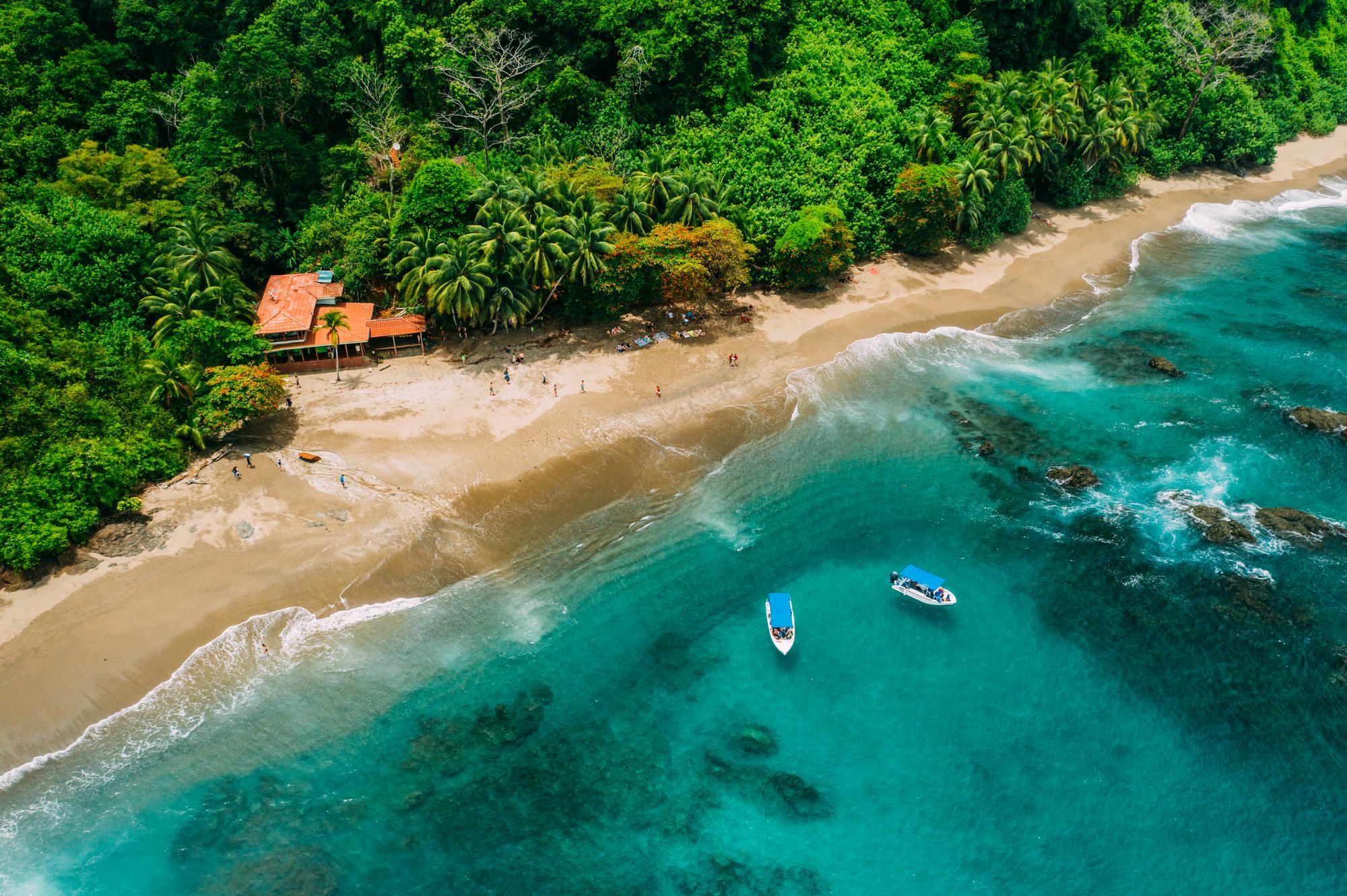 Isla Del Cano: Aerial view of a stunning tropical beach and lush rainforest | Aerial View, Beach, Tropical, Scenic, Nature | Fraser