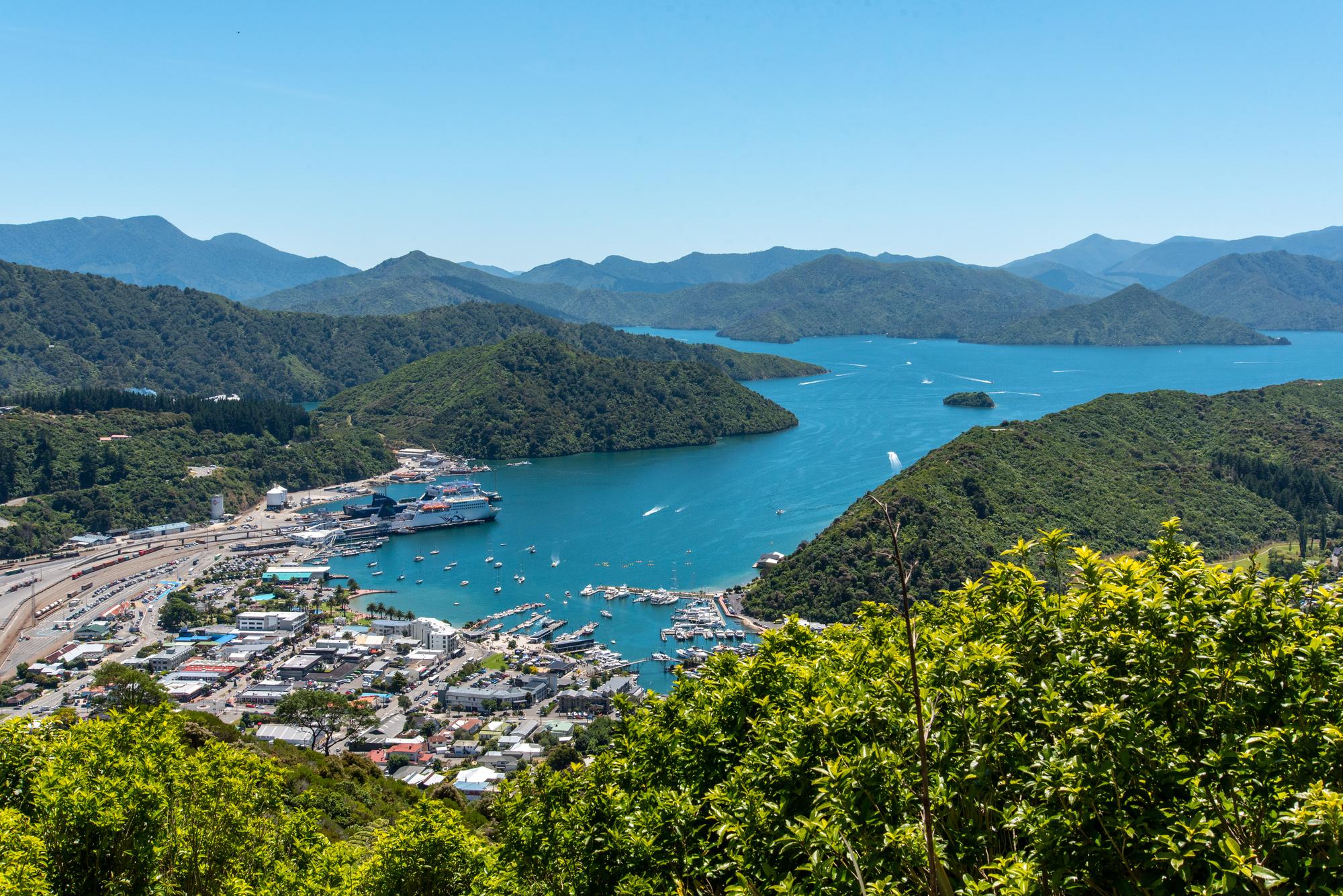 Picton Harbour: Panoramic cityscape with hiking trails and a tranquil town ambiance | City, Panoramic, Hiking, Town, View, Tranquil | Fraser