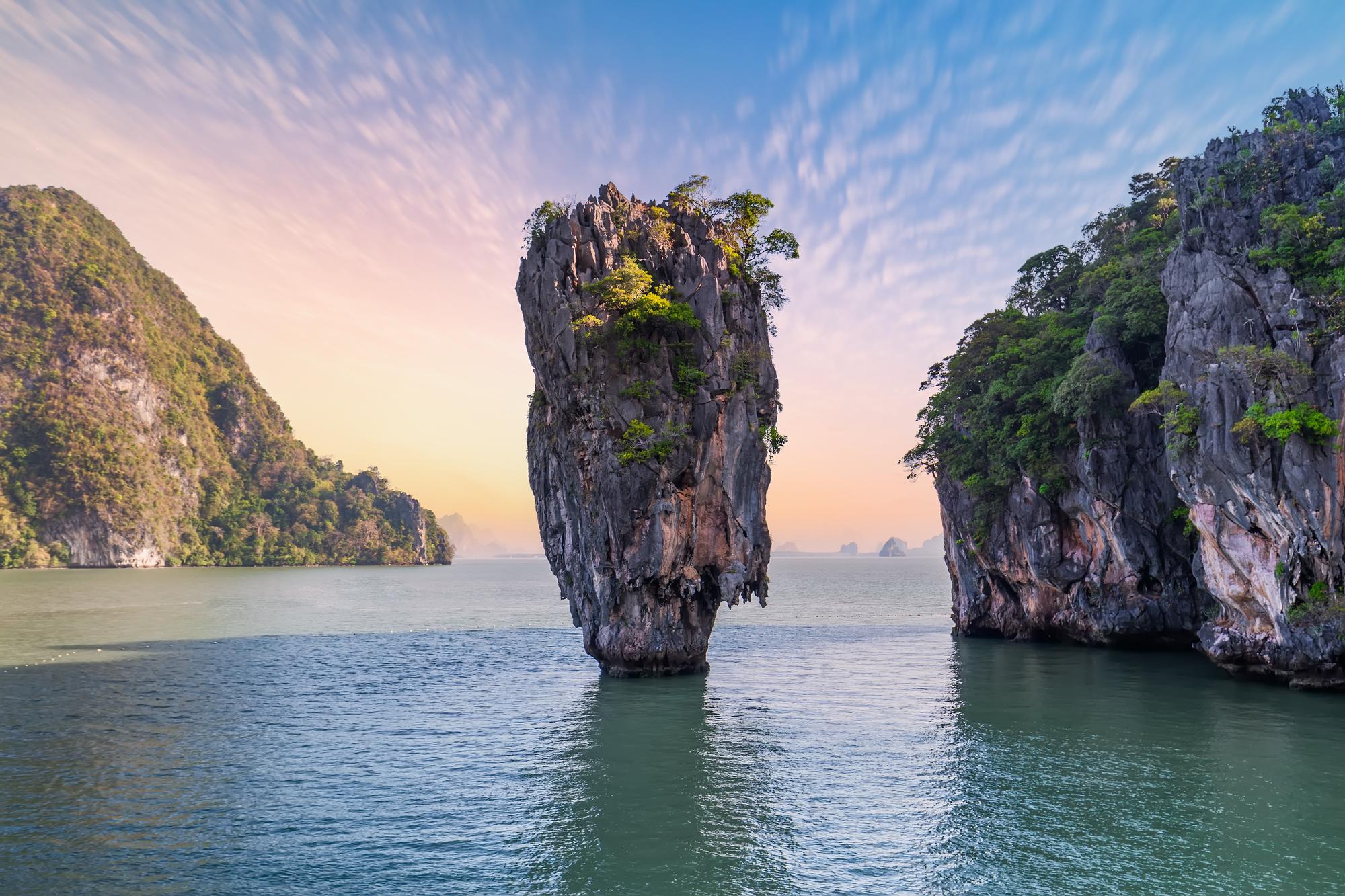 Discover the amazing landscape of Phang Nga Bay, Thailand, famously featured in James Bond films, with breathtaking scenery and stunning views | Amazing landscape, scenery, view, tour, Thailand | Fraser
