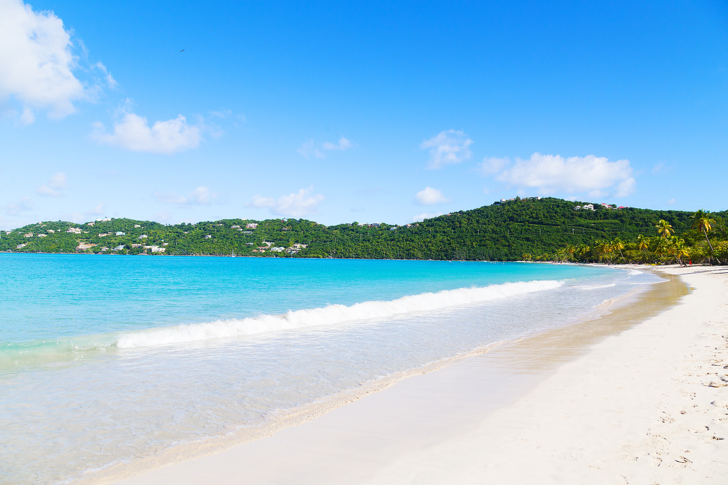 Aerial view of Magens Bay on St. Thomas, US Virgin Islands—one of the Caribbean’s most spectacular beaches, ideal for swimming, sunbathing, and yacht charter escapes | Fraser Yachts