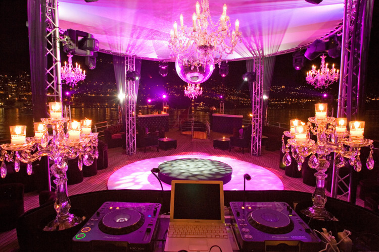 DJ booth yacht deck